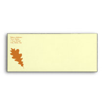 Brown Oak Leaf Design. Envelope