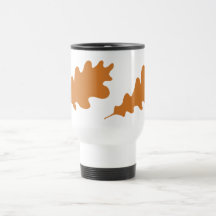 Brown Oak Leaf Design. Mugs