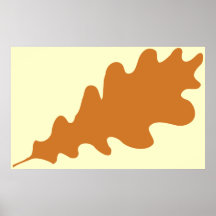 Brown Oak Leaf Design. Poster
