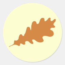 Brown Oak Leaf Design. Sticker