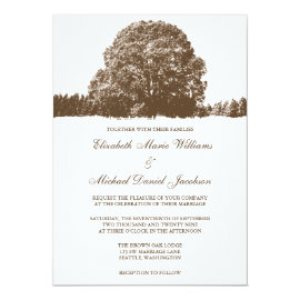 Brown Oak Tree Fall Wedding Invitations 5
