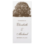 Brown Oak Tree Fall Wedding Program Personalized Rack Card