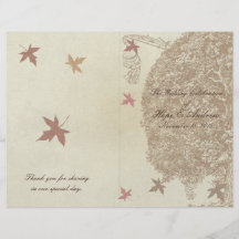 Brown Oak Tree Wedding Program Custom Flyer