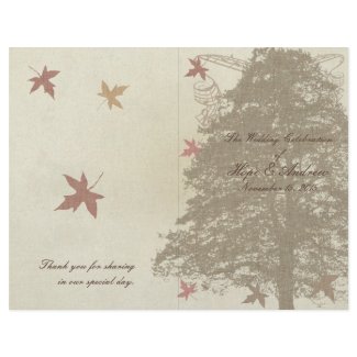 Brown Oak Tree Wedding Program flyer