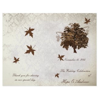 Brown Oak Tree Wedding Program flyer