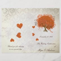 Brown Oak Tree Wedding Program Flyer