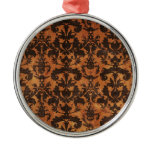 Brown Old Grunge Damask Ornament ornaments