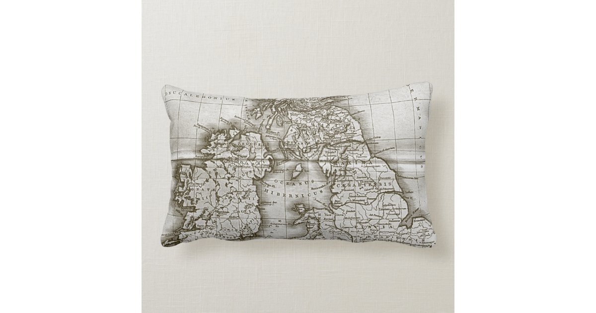 Brown Old World Antique Map Throw Pillow Zazzle