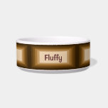 Brown Ombre Graduated Colors Personalized Pet Bowl