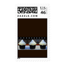 Brown on Black Cupcake Stamps