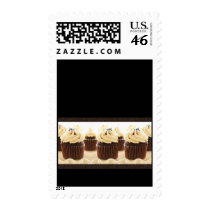 Brown on Black Cupcake Stamps