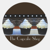 Brown on Black Cupcakes Stickers