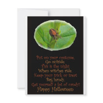 Brown Orange Araneus Halloween Party Invitation
