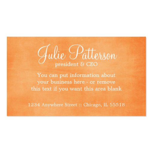 Brown & Orange Bow Style Business Card 1 (back side)