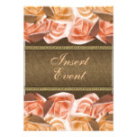 Brown orange champagne rose birthday wedding custom invite