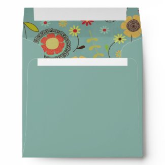 Brown & Orange Flowers Custom Envelope envelope