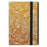 Brown & Orange Gradient With White Floral Paisley Case For iPad Mini