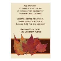 Brown Orange Ivory Dried Leaves Enclosure Card business cards