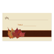 Brown, Orange, Ivory Dried Leaves Place Cards business cards