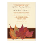 Brown Orange Ivory Dried Leaves Wedding Invitation