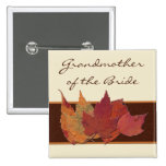 Brown Orange Ivory Dried Leaves Wedding Party Pin