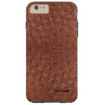 Brown Ostrich Leather Look iPhone 6 Plus Case