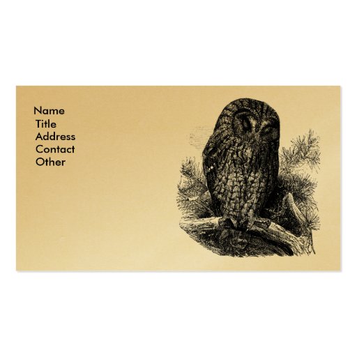 Brown Owl Sleeping Business Card (front side)