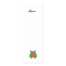 Brown owl with brown polka dots business card