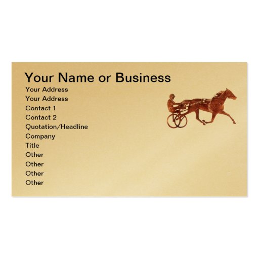 Brown Pacer Silhouette Business Card (front side)