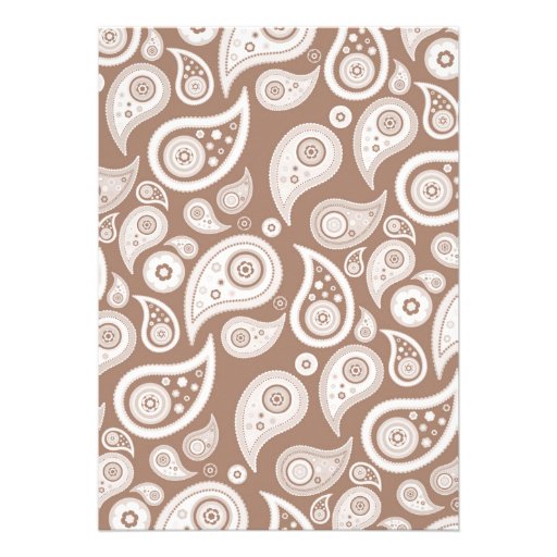 Brown Paisley Bridal Shower Invitations