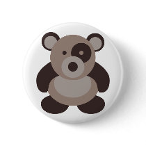 Brown Panda Bear buttons by waltersroom Brown Panda Bear buttons