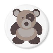 Brown Panda Bear magnets by waltersroom Brown Panda Bear magnets