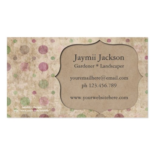 Brown Paper Bag Polka Dots Profile Business Card (back side)