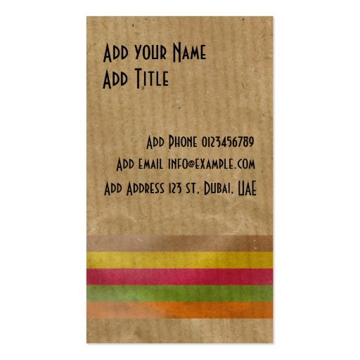 Brown Paper Business Card (back side)