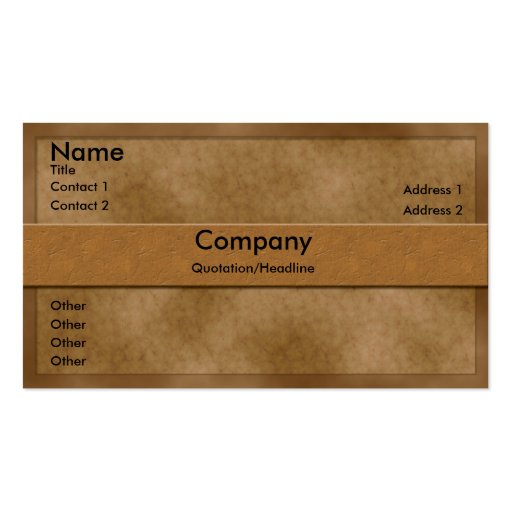 Brown Parchment Business Card (front side)