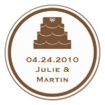 Brown party cake wedding favor tag seal label stickers