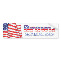 Brown Patriotic American Flag 2010 Elections Bumper Stickers
