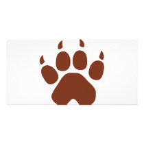 brown paw icon photo cards