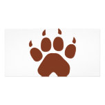 brown paw icon custom photo card