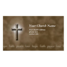 Brown Peace Love Faith Christian Business Card