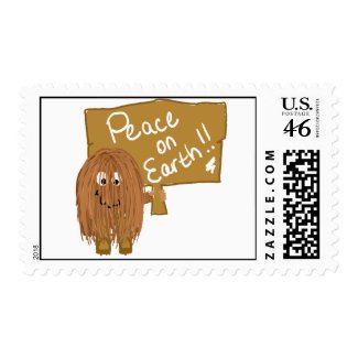 brown peace on earth stamp