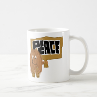 Brown Peace word Coffee Mugs