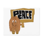 Brown Peace word Post Cards