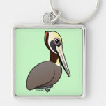 Birdorable Brown Pelican Premium Square Keychain