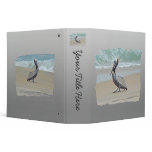 Brown Pelican on Beach 3 Ring Binder