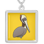 Birdorable Brown Pelican Silver Plated Necklace
