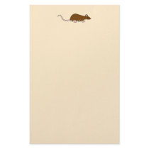 Brown Pet Rat. Berkshire, White Belly. Stationery Paper
