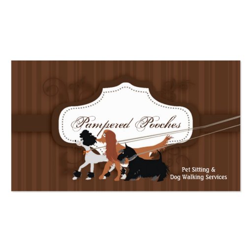 Brown Pet Sitting Dog Walking Walker Business Card