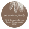 Brown pine cones Christmas holiday address label sticker