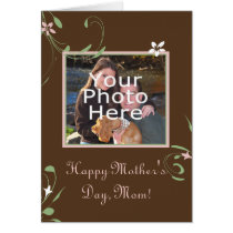 Brown/Pink Floral Photo Mother's Day Card
